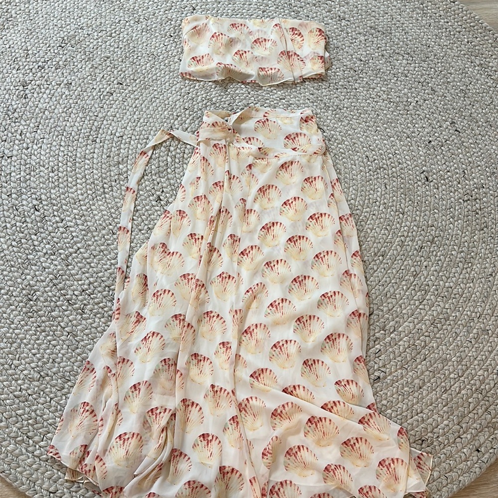 Lovers + Friends x Revolve Alexis Ren Hydra Maxi Shell Print Skirt and Top